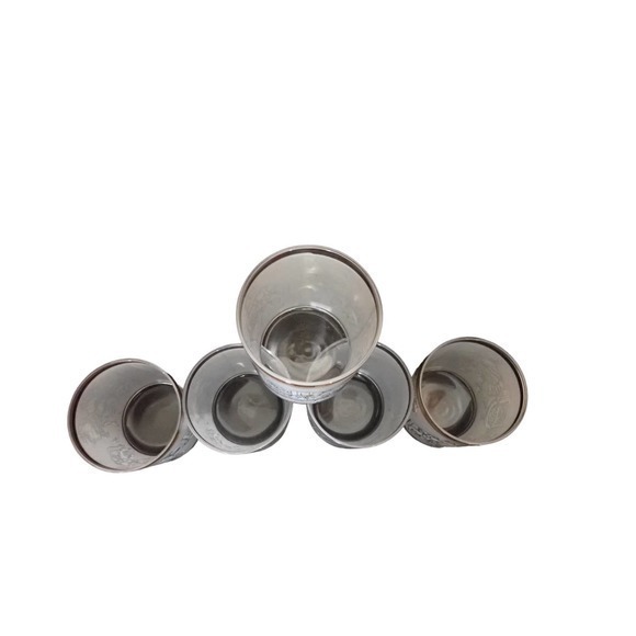 Vintage Cera 2 Camelot Gold Black White Knights and Horses Old Fashion Tumbler - Picture 6 of 9